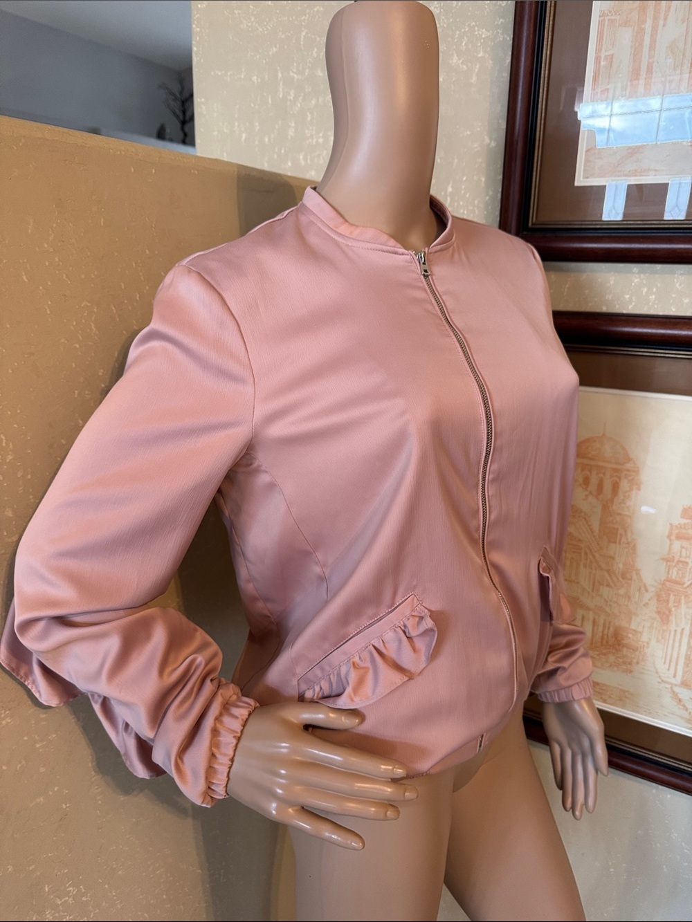 Zara Trafaluc Satiny Zip Jacket sz S NWT